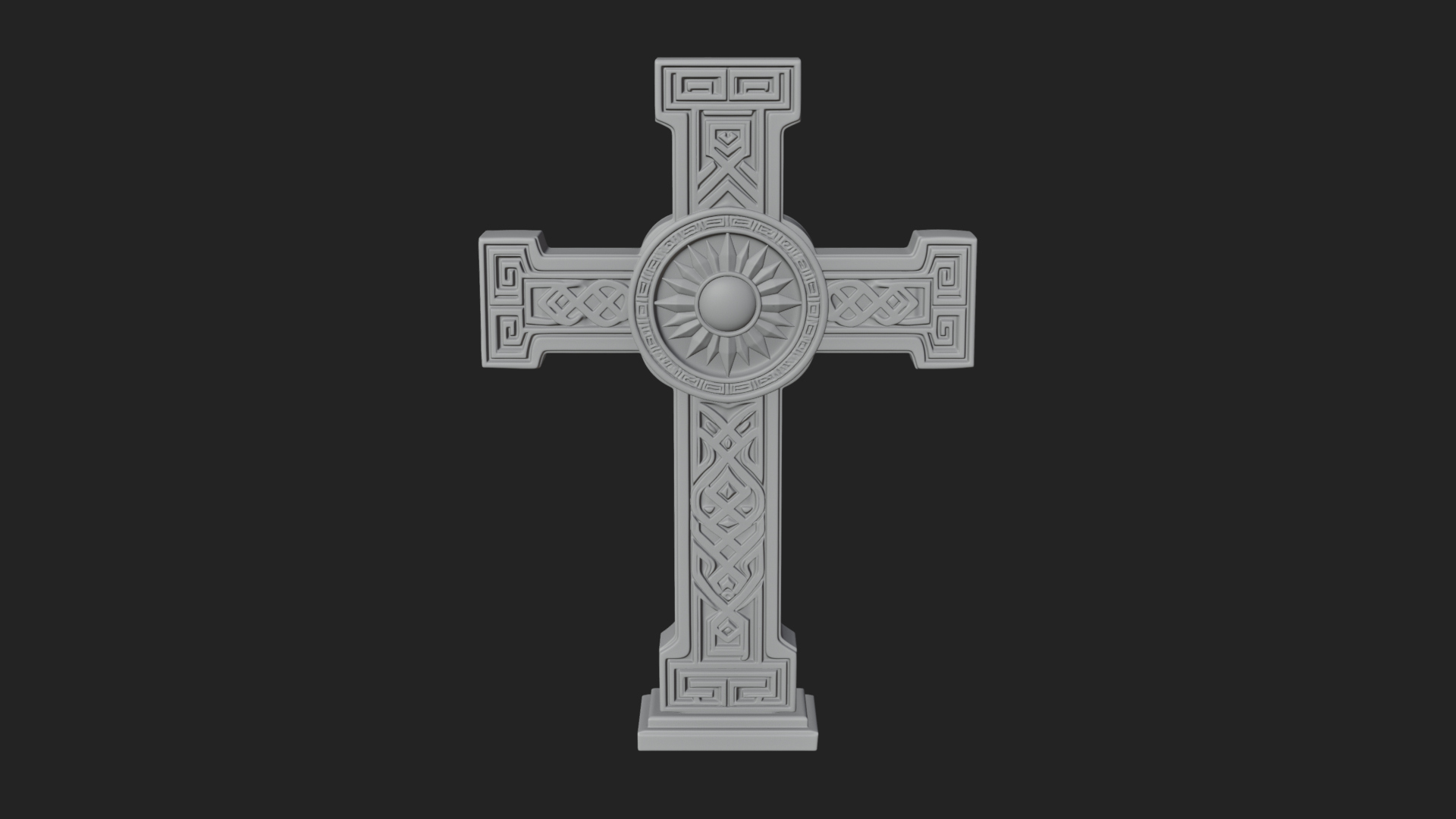 Carved Relief Wall Cross Design 513 3D Print Model 3D Model
