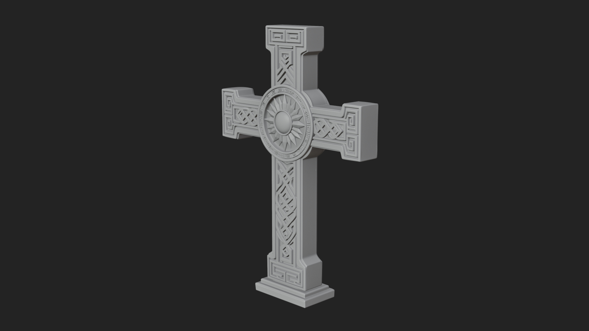 Carved Relief Wall Cross Design 513 3D Print Model 3D Model