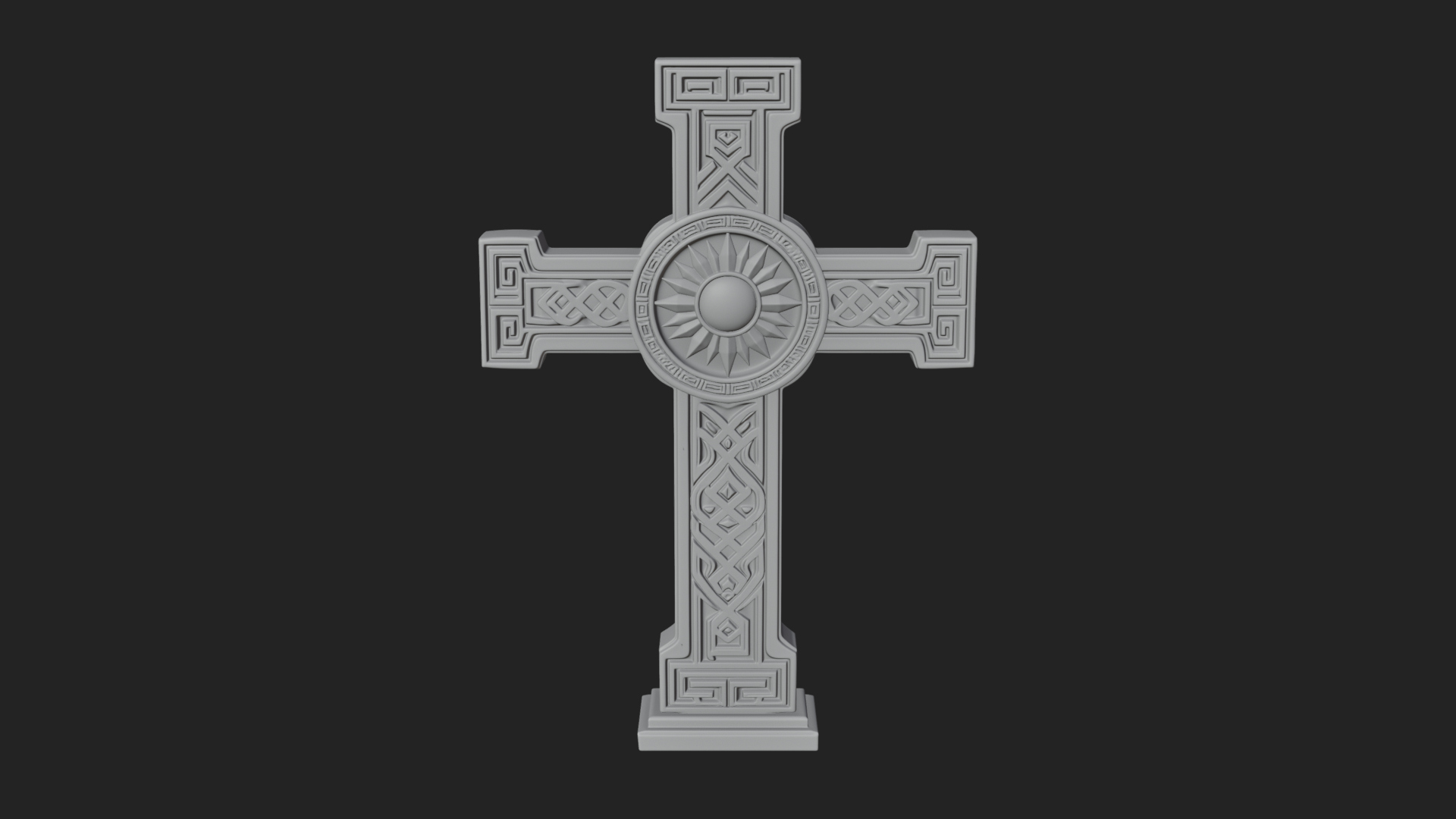 Carved Relief Wall Cross Design 513 3D Print Model 3D Model