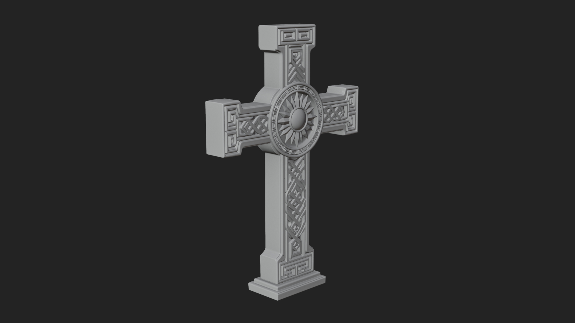 Carved Relief Wall Cross Design 513 3D Print Model 3D Model