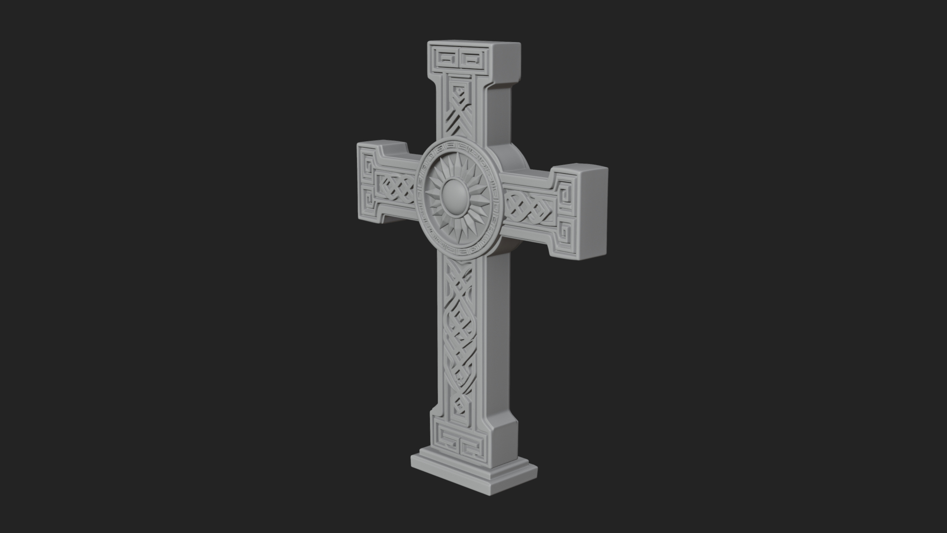 Carved Relief Wall Cross Design 513 3D Print Model 3D Model