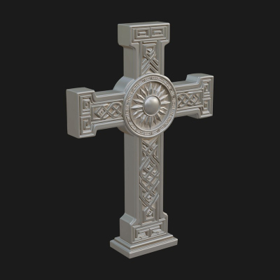 Carved Relief Wall Cross Design 513 3D Print Model