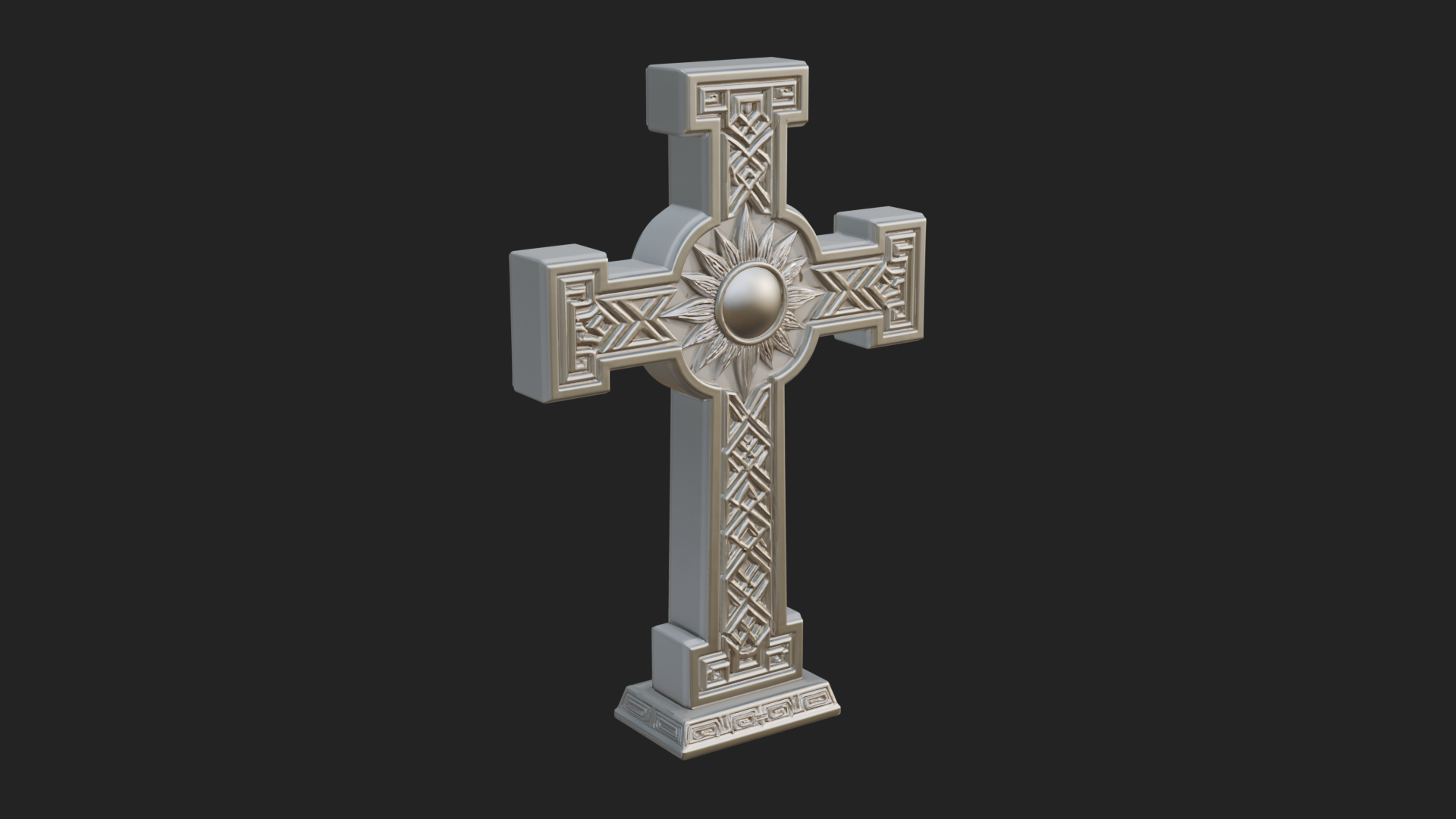 Carved Relief Wall Cross Design 514 3D Print Model 3D Model