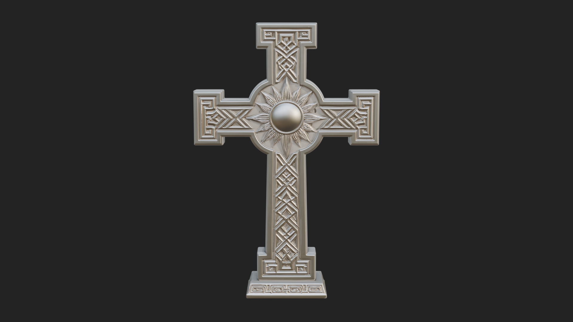 Carved Relief Wall Cross Design 514 3D Print Model 3D Model