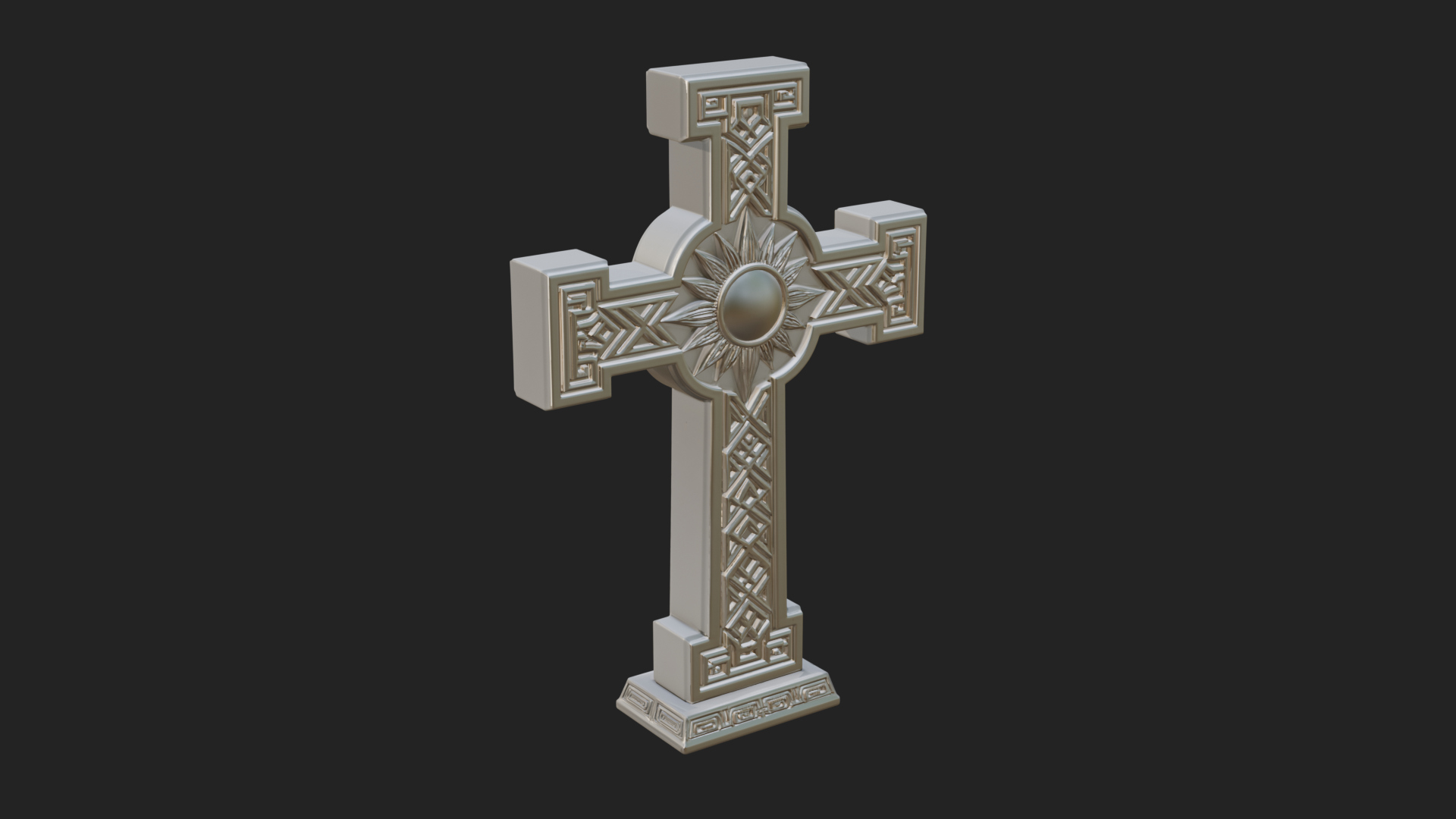 Carved Relief Wall Cross Design 514 3D Print Model 3D Model