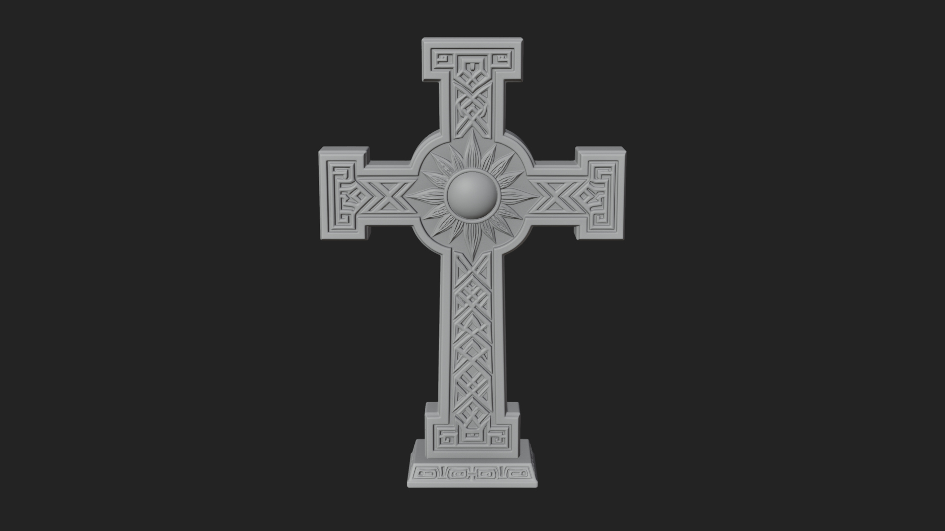 Carved Relief Wall Cross Design 514 3D Print Model 3D Model