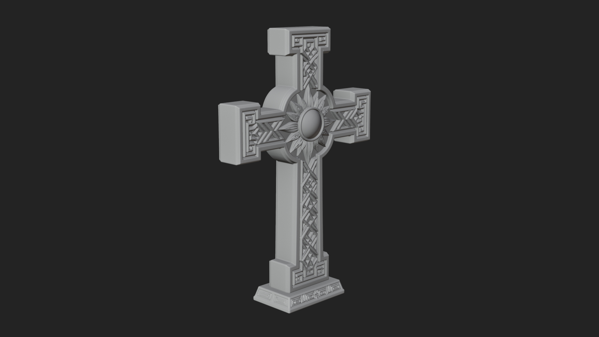 Carved Relief Wall Cross Design 514 3D Print Model 3D Model