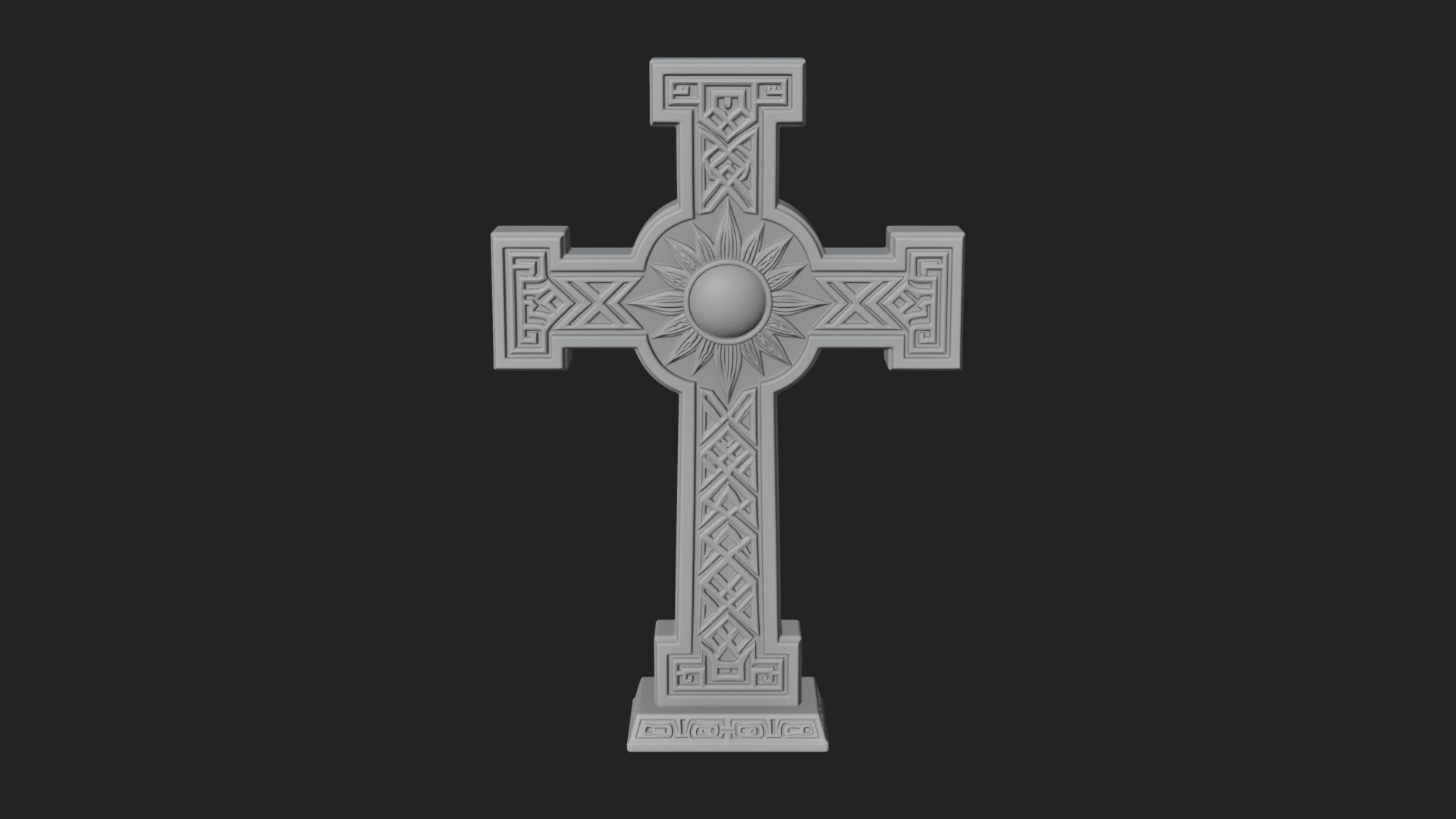 Carved Relief Wall Cross Design 514 3D Print Model 3D Model