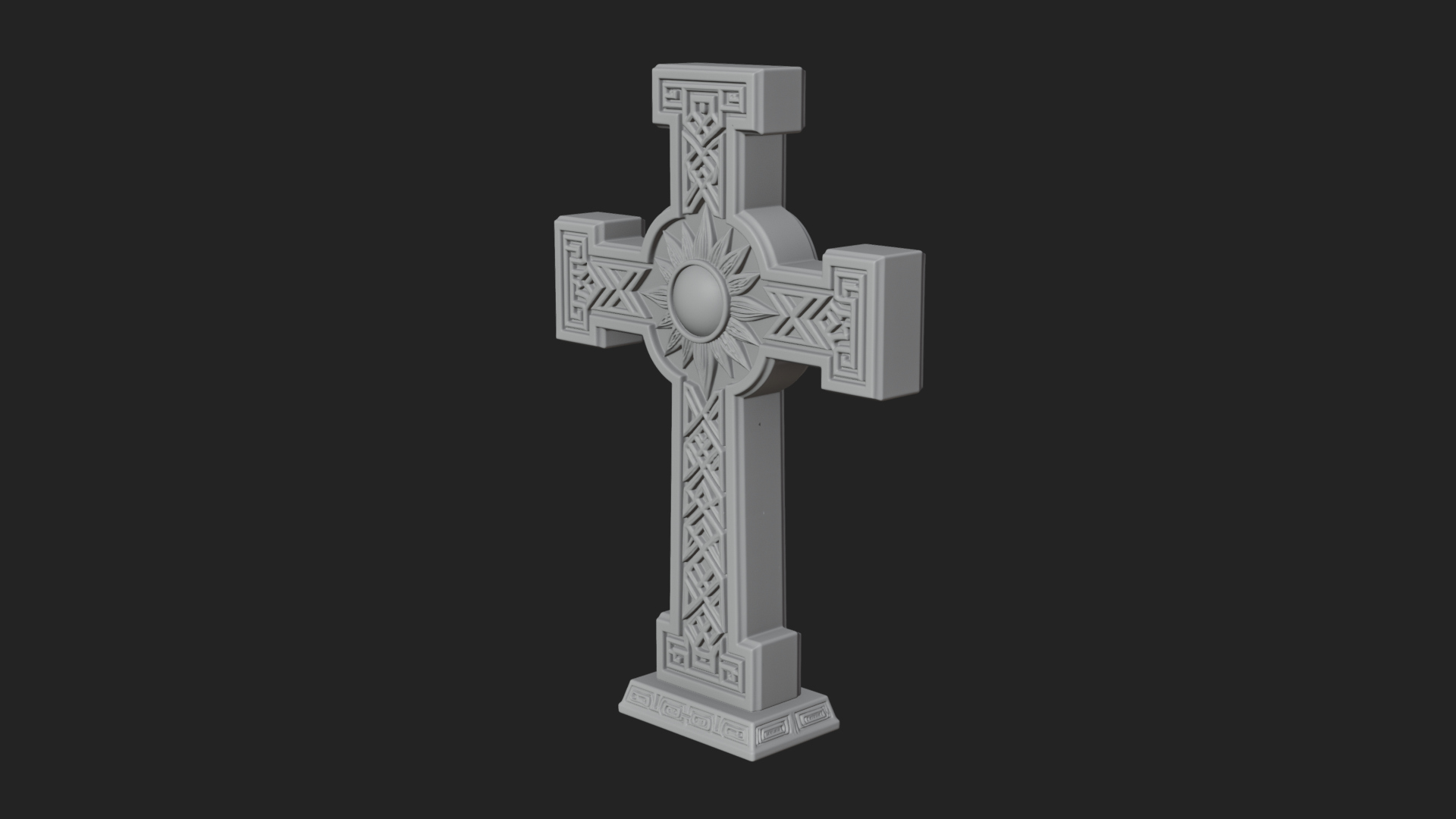 Carved Relief Wall Cross Design 514 3D Print Model 3D Model