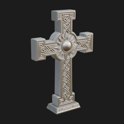 Carved Relief Wall Cross Design 514 3D Print Model