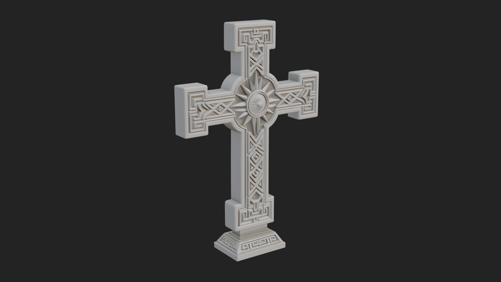 Carved Relief Wall Cross Design 515 3D Print Model 3D Model
