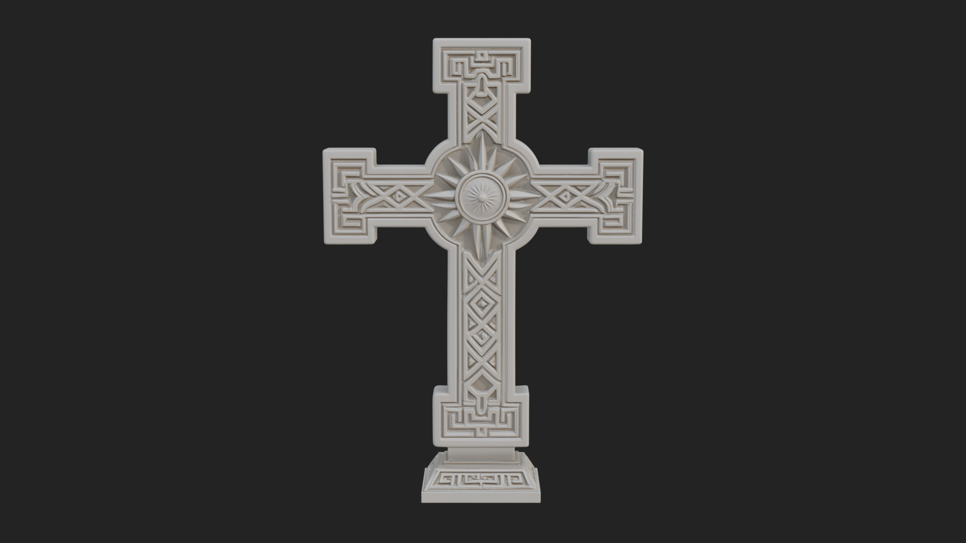Carved Relief Wall Cross Design 515 3D Print Model 3D Model