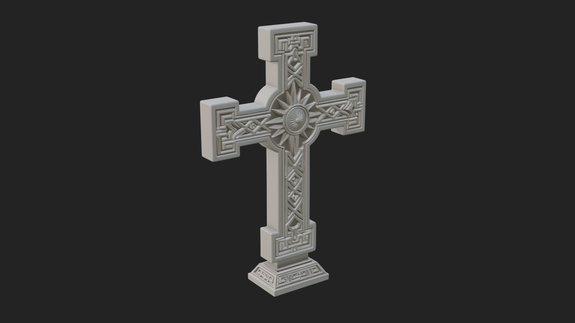 Carved Relief Wall Cross Design 515 3D Print Model 3D Model