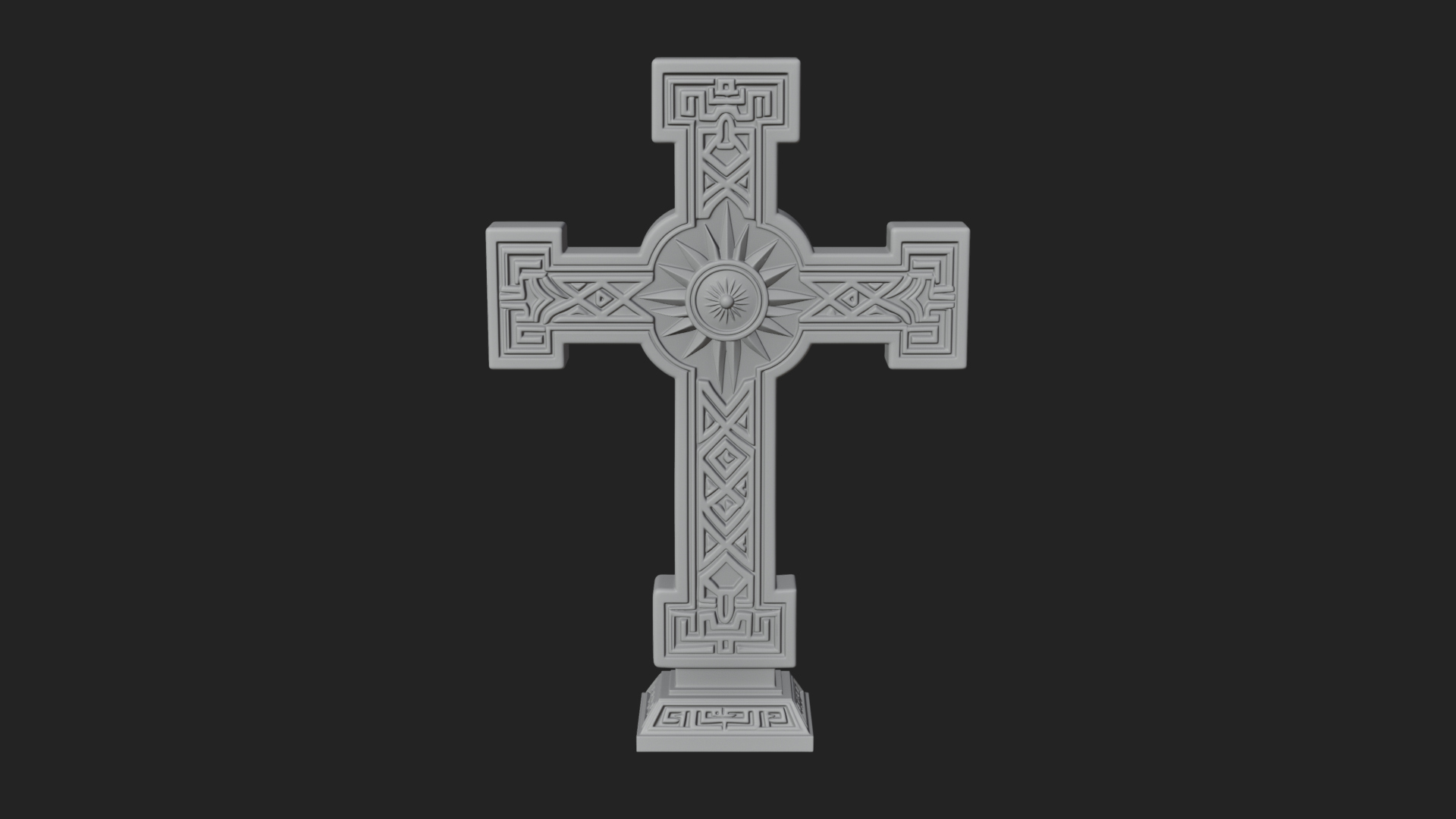 Carved Relief Wall Cross Design 515 3D Print Model 3D Model