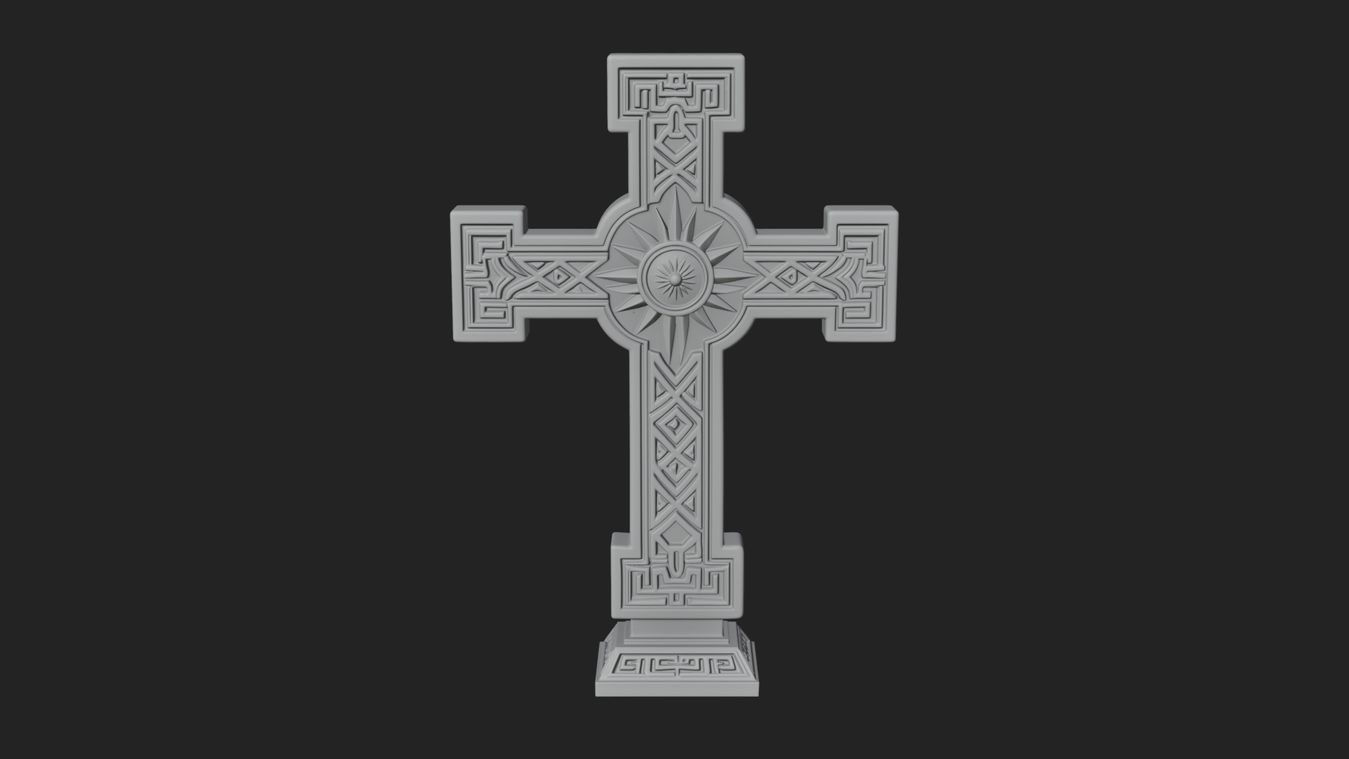 Carved Relief Wall Cross Design 515 3D Print Model 3D Model