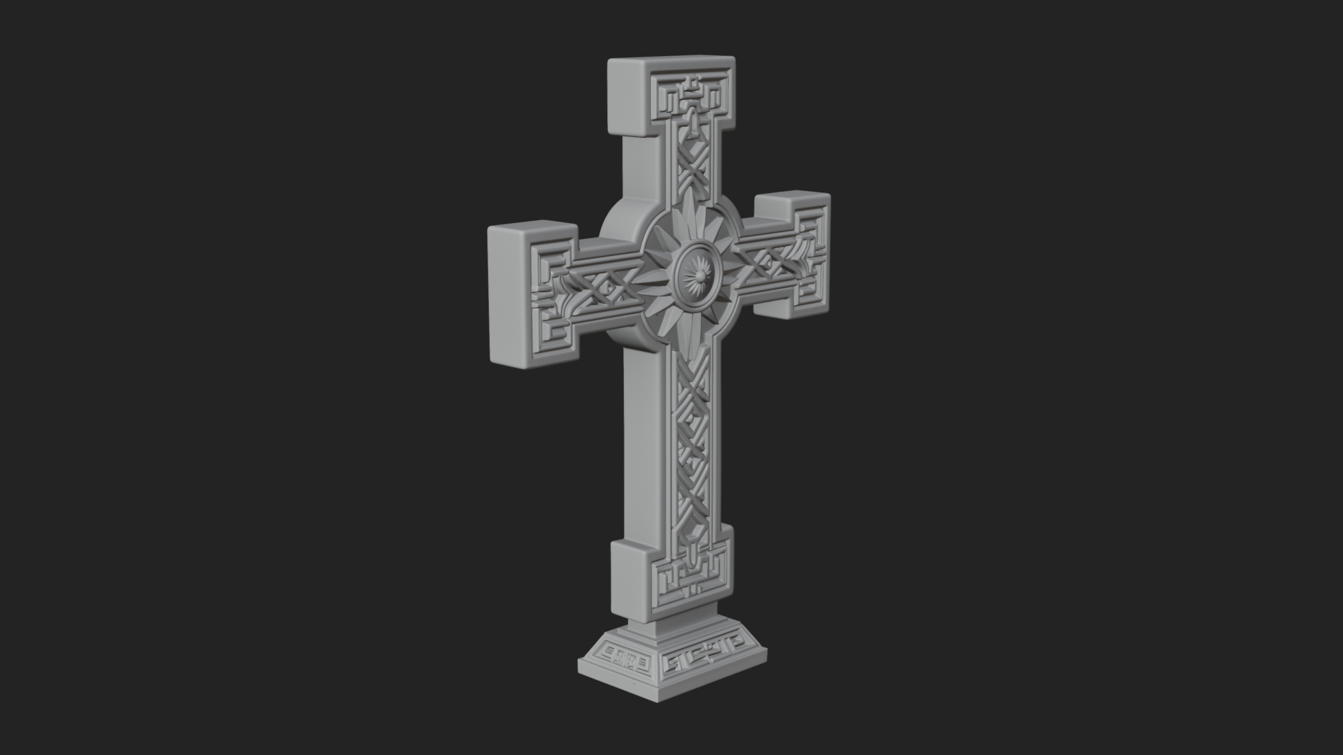 Carved Relief Wall Cross Design 515 3D Print Model 3D Model