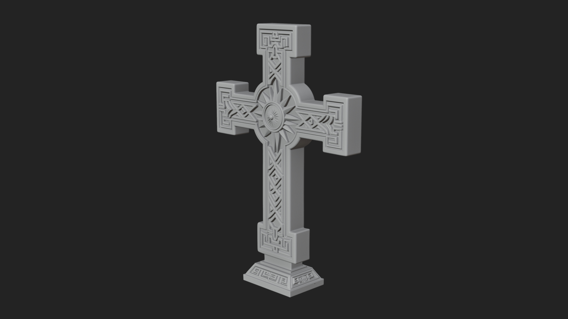 Carved Relief Wall Cross Design 515 3D Print Model 3D Model