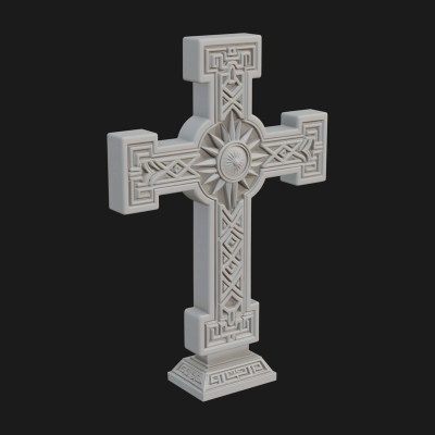 Carved Relief Wall Cross Design 515 3D Print Model