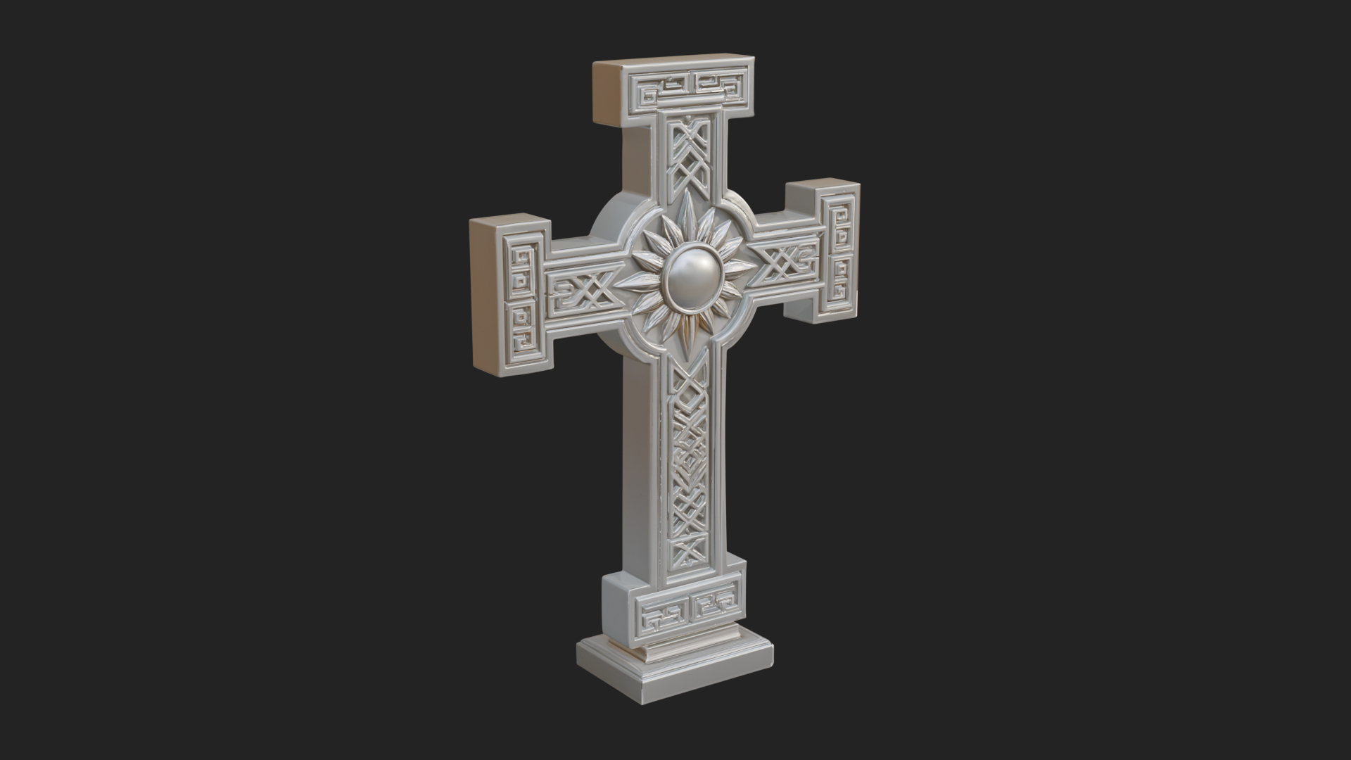 Carved Relief Wall Cross Design 516 3D Print Model 3D Model