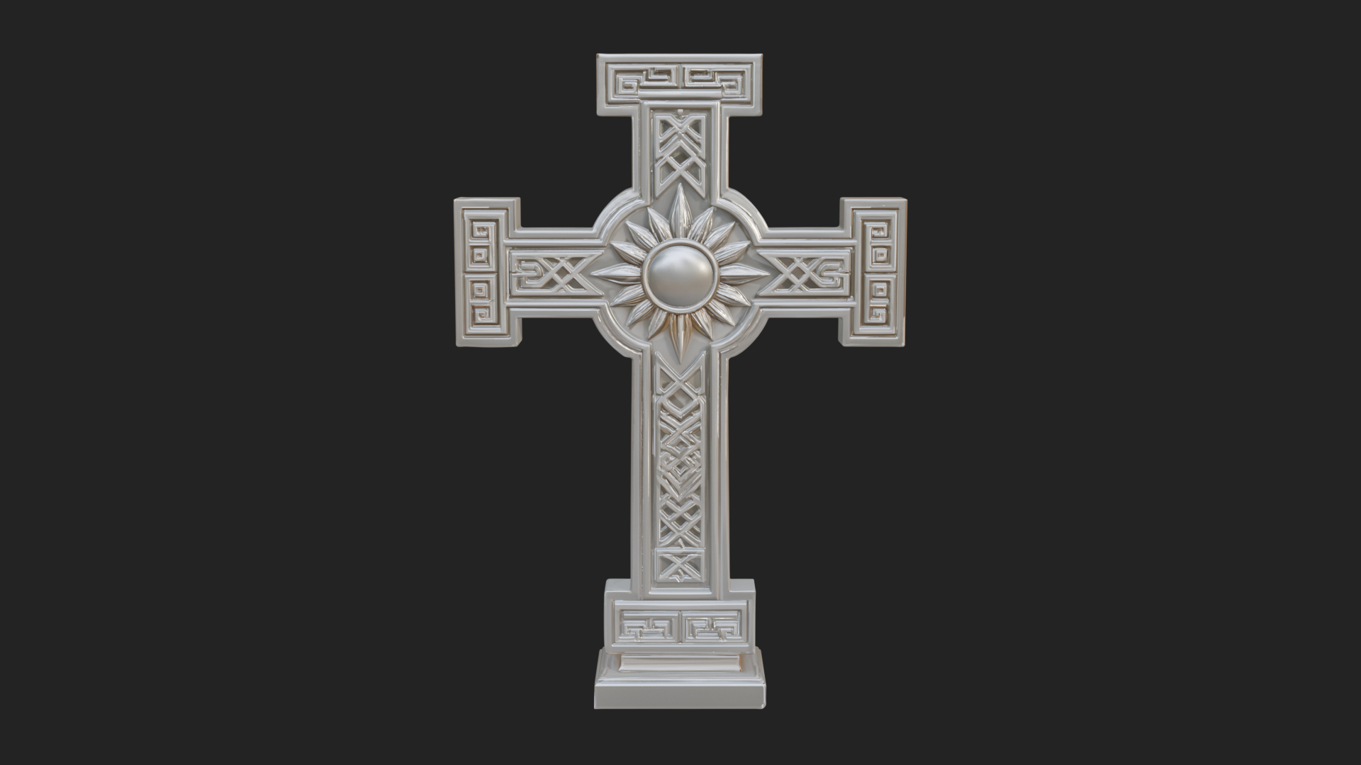 Carved Relief Wall Cross Design 516 3D Print Model 3D Model