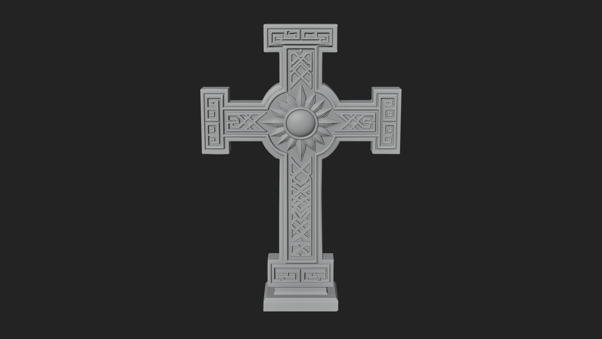 Carved Relief Wall Cross Design 516 3D Print Model 3D Model