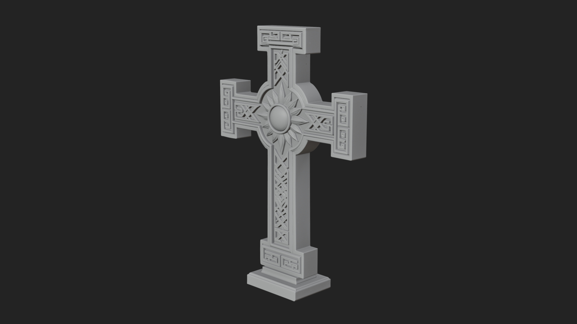Carved Relief Wall Cross Design 516 3D Print Model 3D Model
