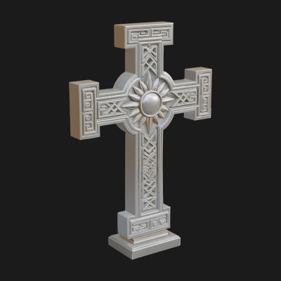 Carved Relief Wall Cross Design 516 3D Print Model