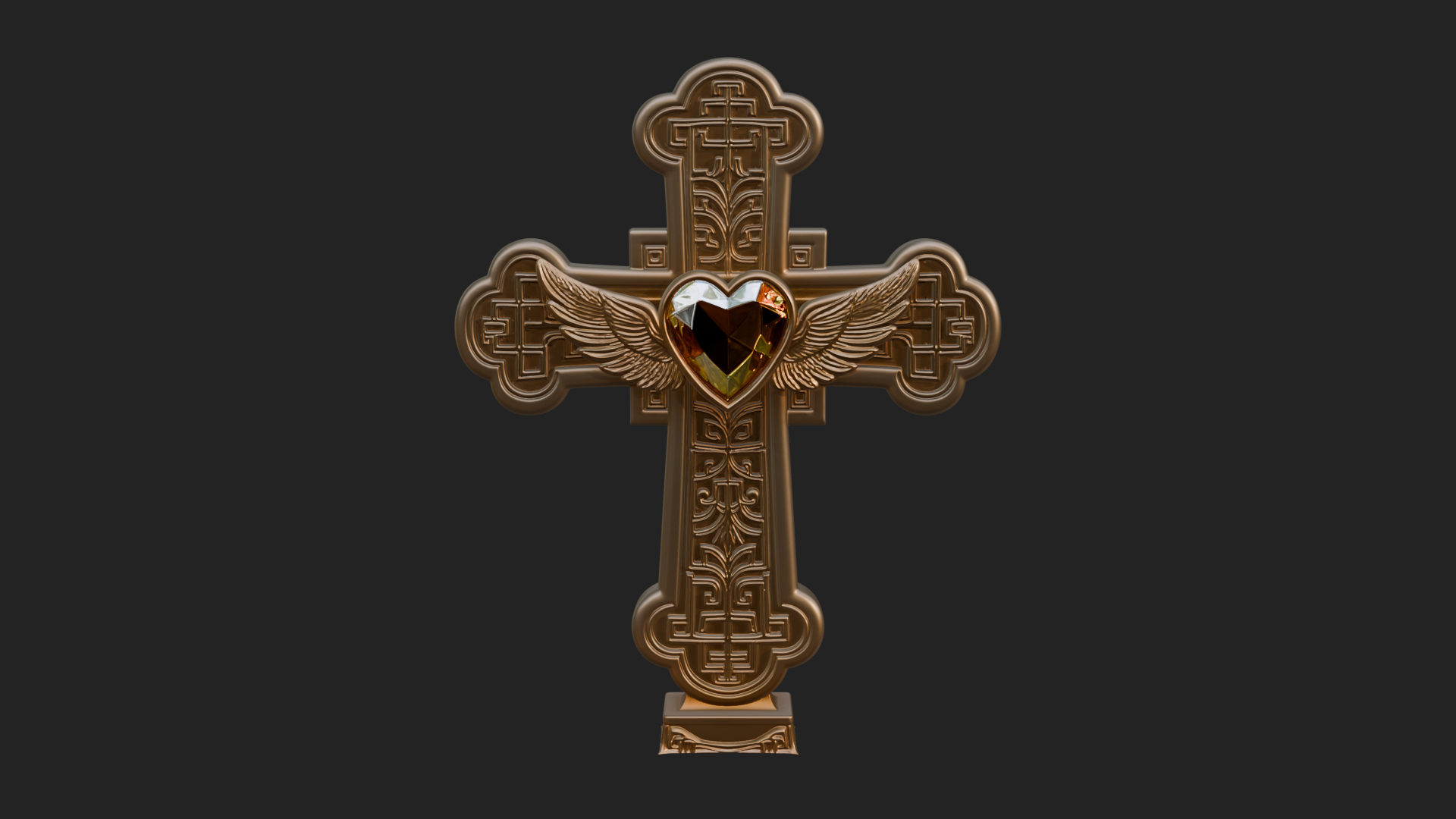 Carved Relief Wall Cross Design 517 3D Print Model 3D Model