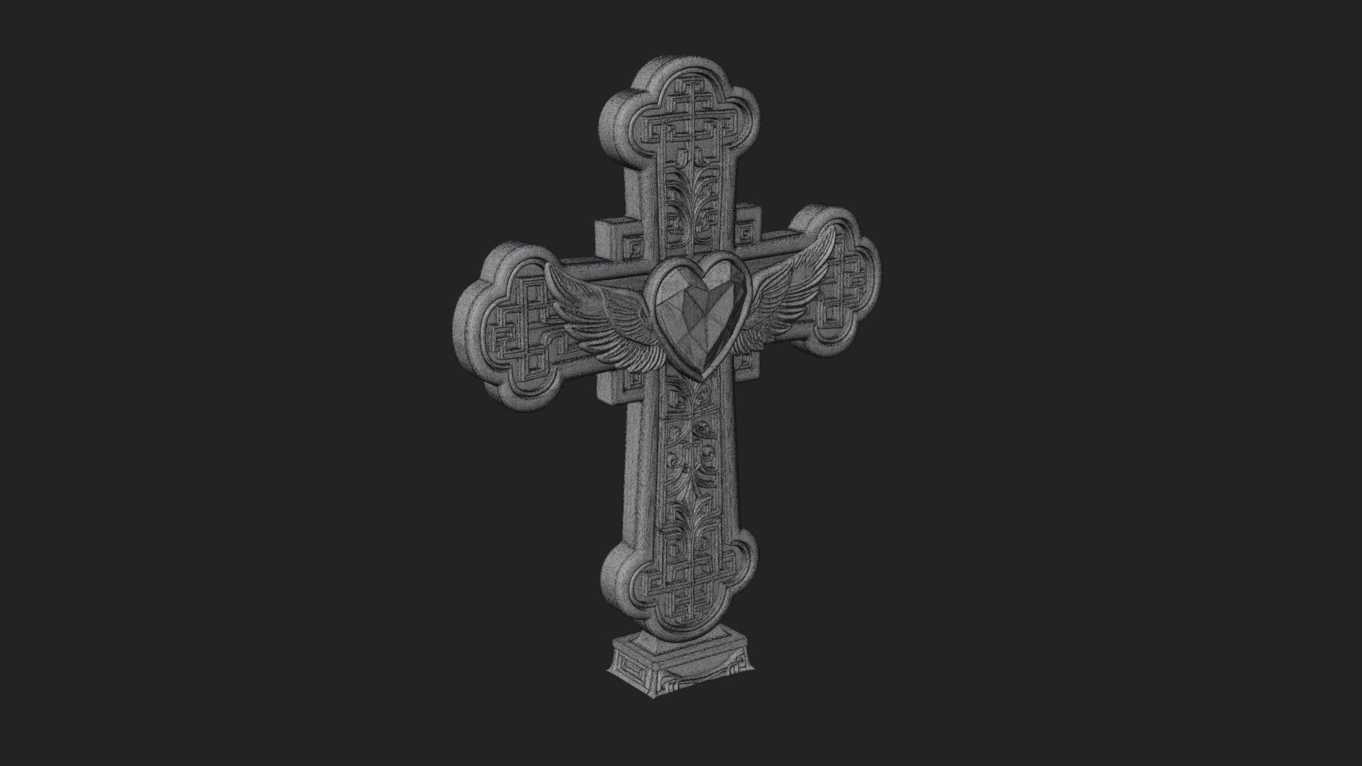 Carved Relief Wall Cross Design 517 3D Print Model 3D Model