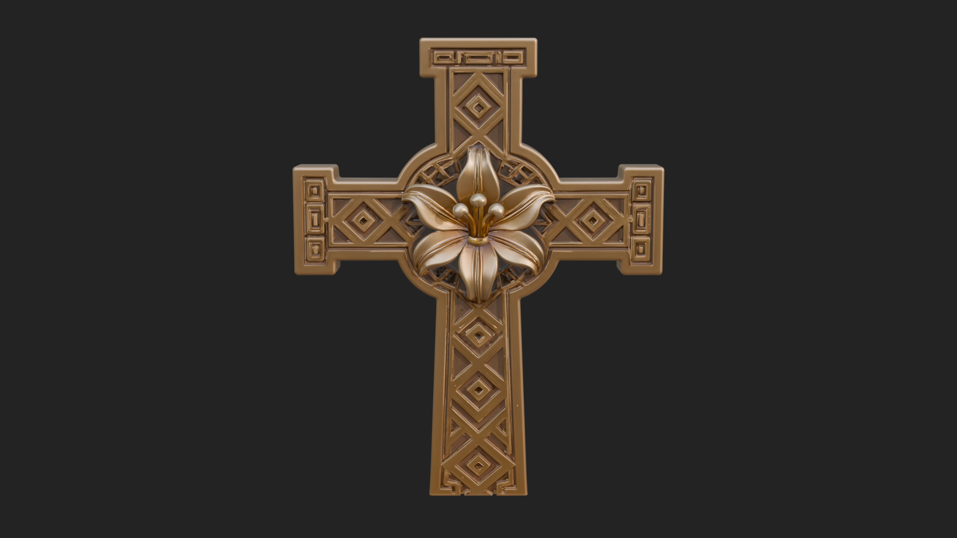 Carved Relief Wall Cross Design 518 3D Print Model 3D Model