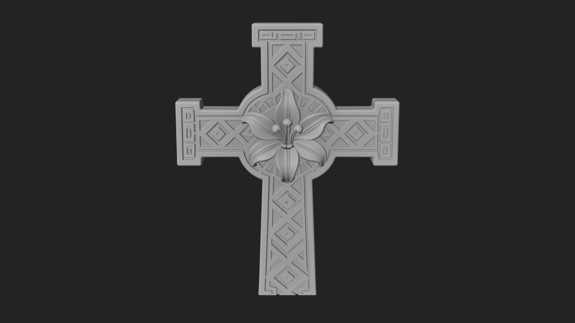 Carved Relief Wall Cross Design 518 3D Print Model 3D Model