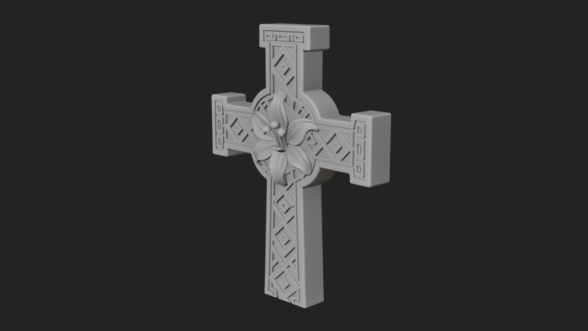 Carved Relief Wall Cross Design 518 3D Print Model 3D Model