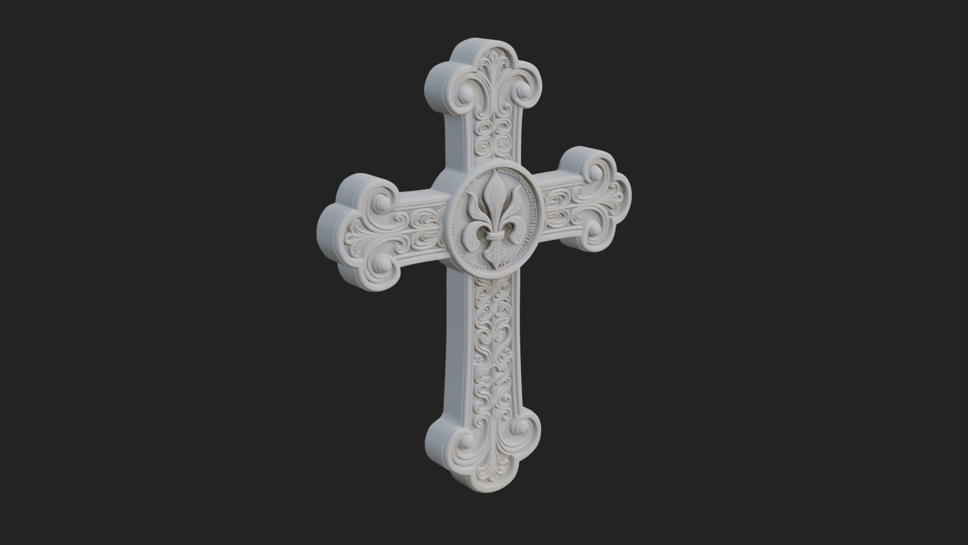 Carved Relief Wall Cross Design 52 3D Print Model 3D Model
