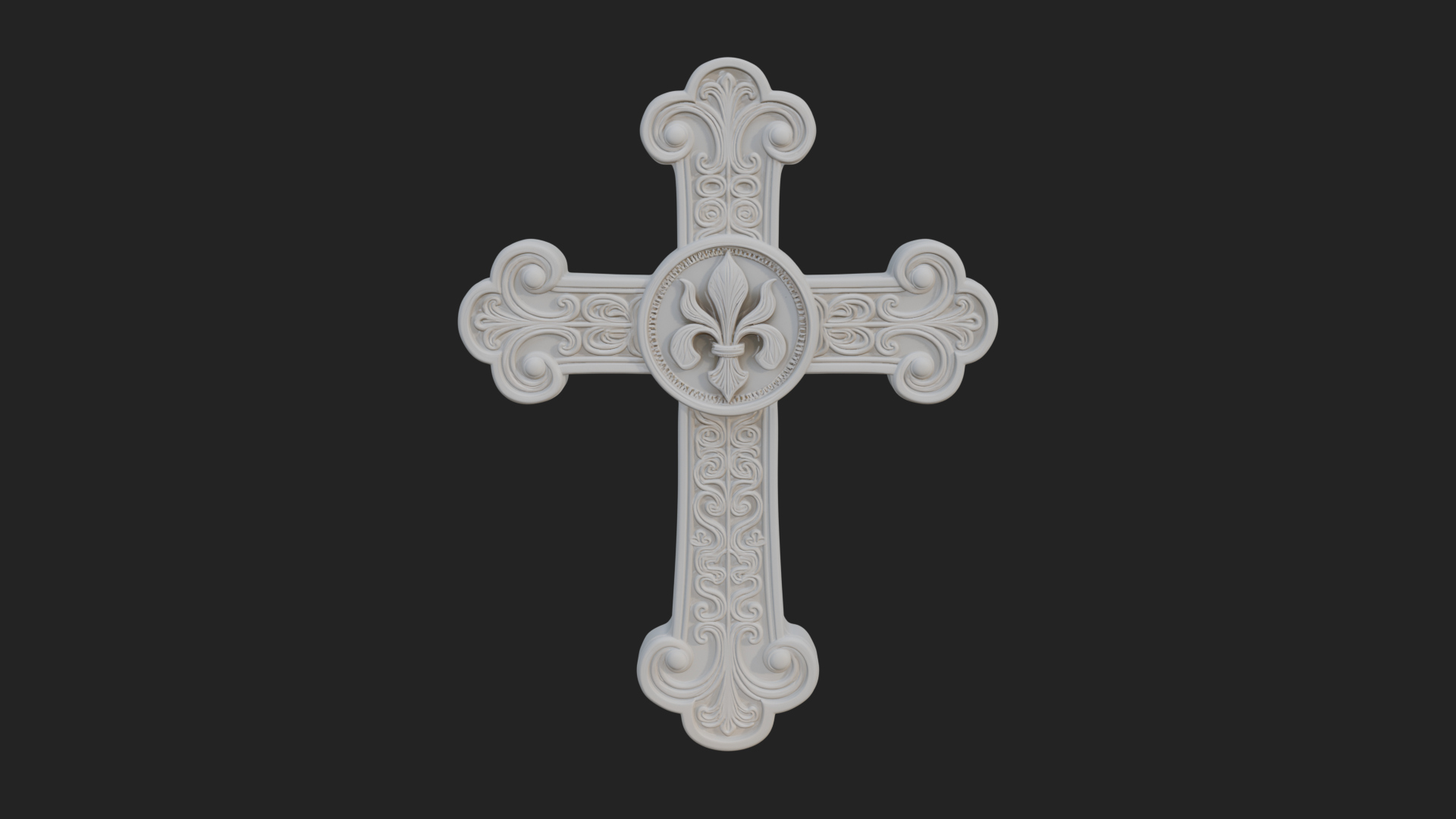 Carved Relief Wall Cross Design 52 3D Print Model 3D Model