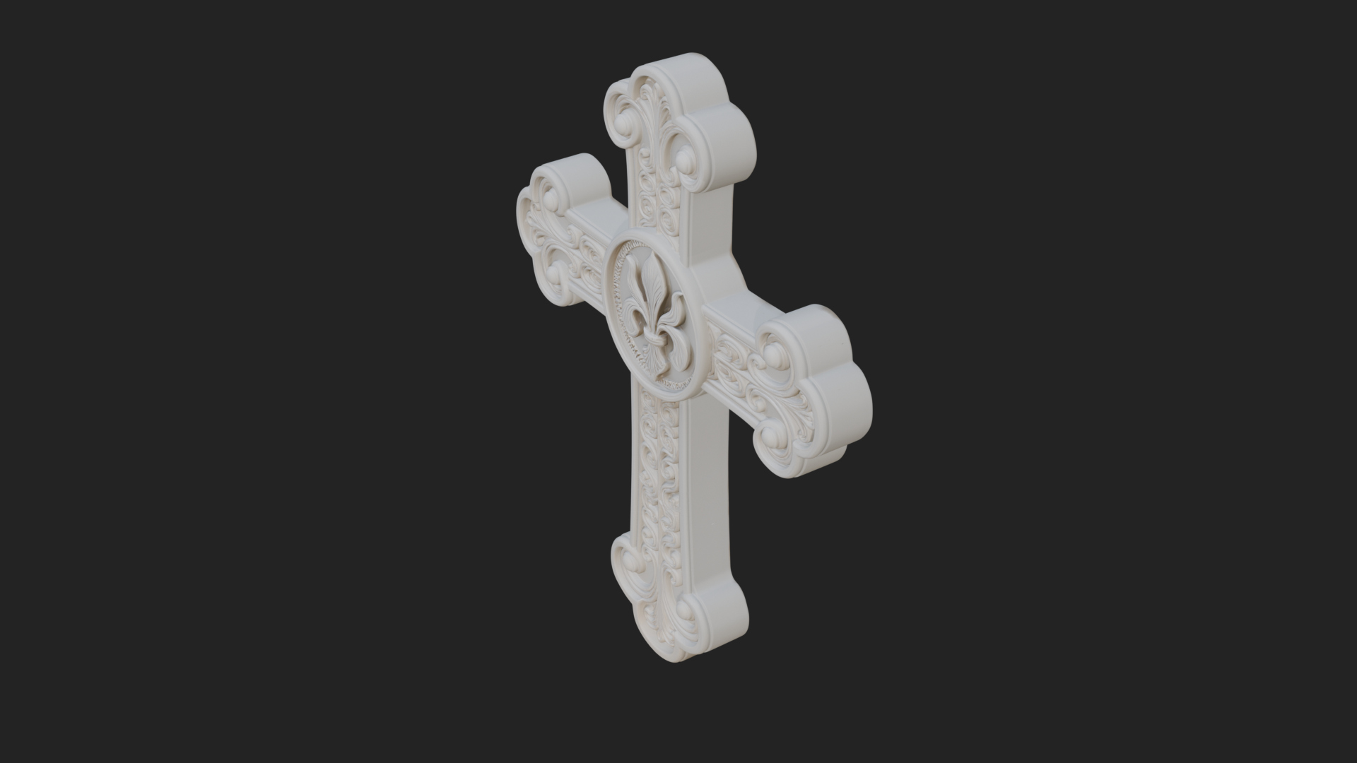 Carved Relief Wall Cross Design 52 3D Print Model 3D Model