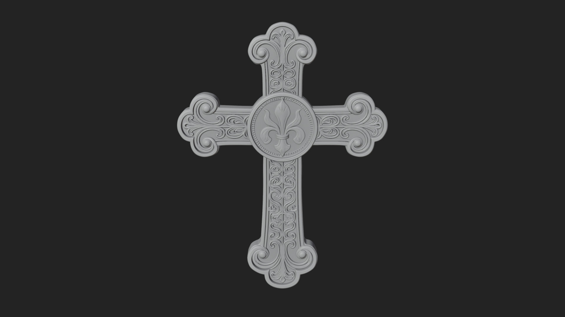 Carved Relief Wall Cross Design 52 3D Print Model 3D Model