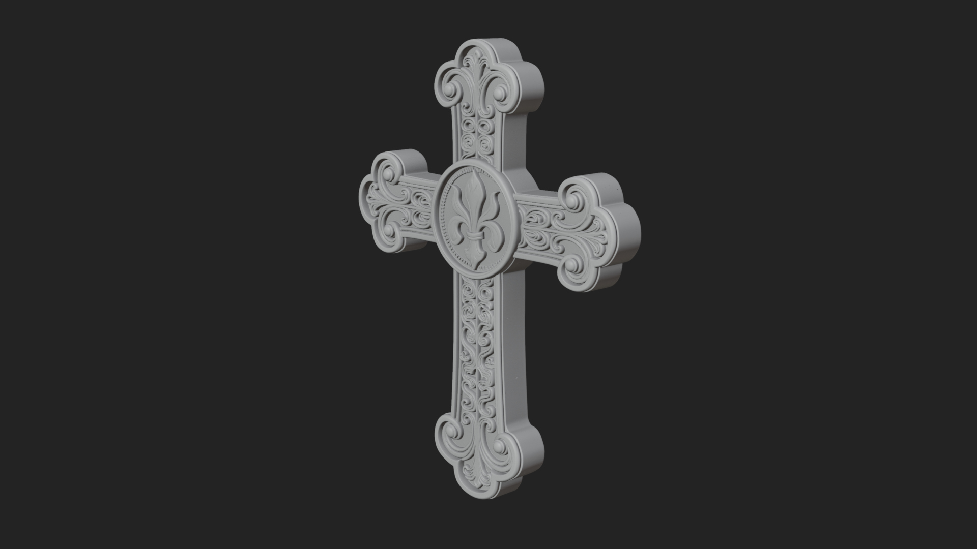 Carved Relief Wall Cross Design 52 3D Print Model 3D Model