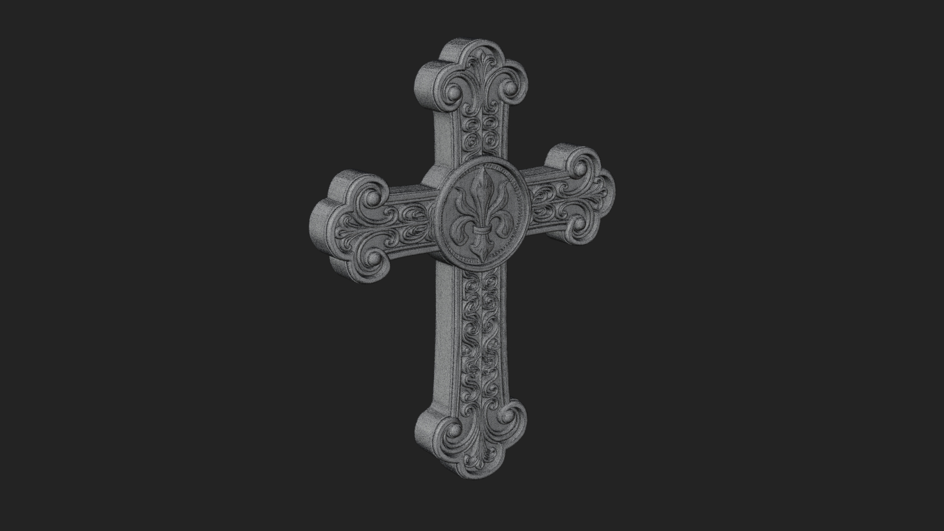 Carved Relief Wall Cross Design 52 3D Print Model 3D Model