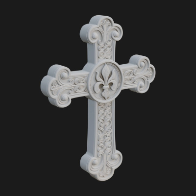Carved Relief Wall Cross Design 52 3D Print Model