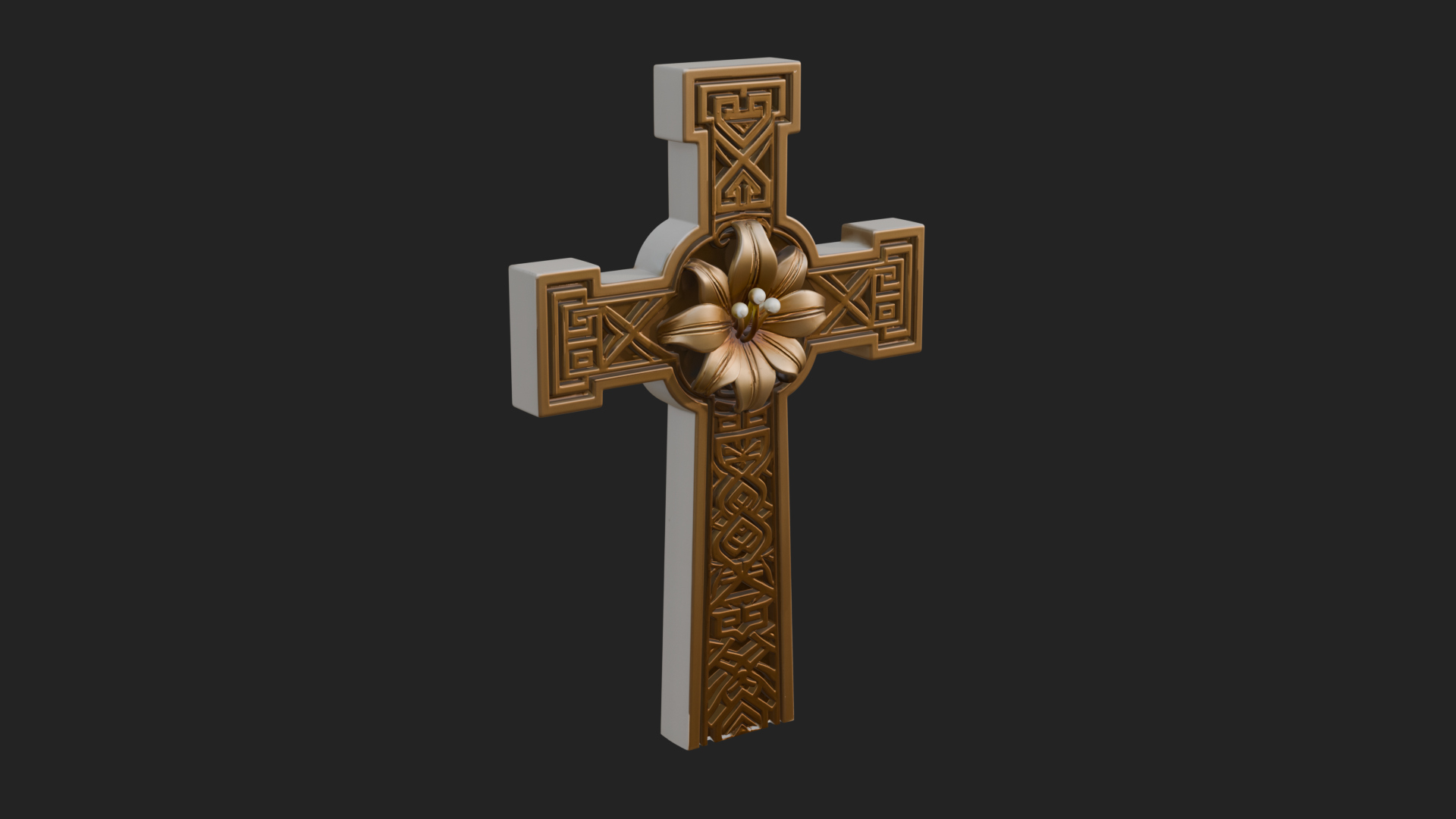 Carved Relief Wall Cross Design 520 3D Print Model 3D Model