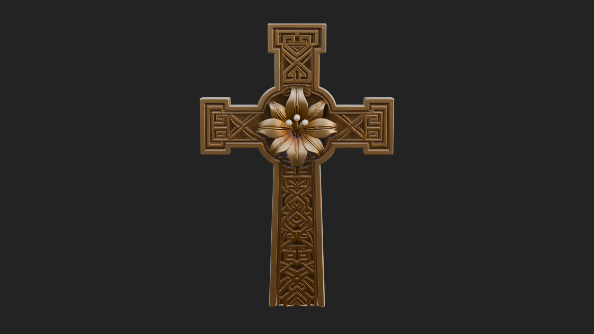 Carved Relief Wall Cross Design 520 3D Print Model 3D Model
