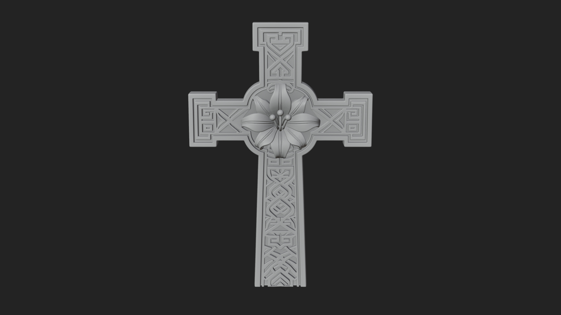 Carved Relief Wall Cross Design 520 3D Print Model 3D Model