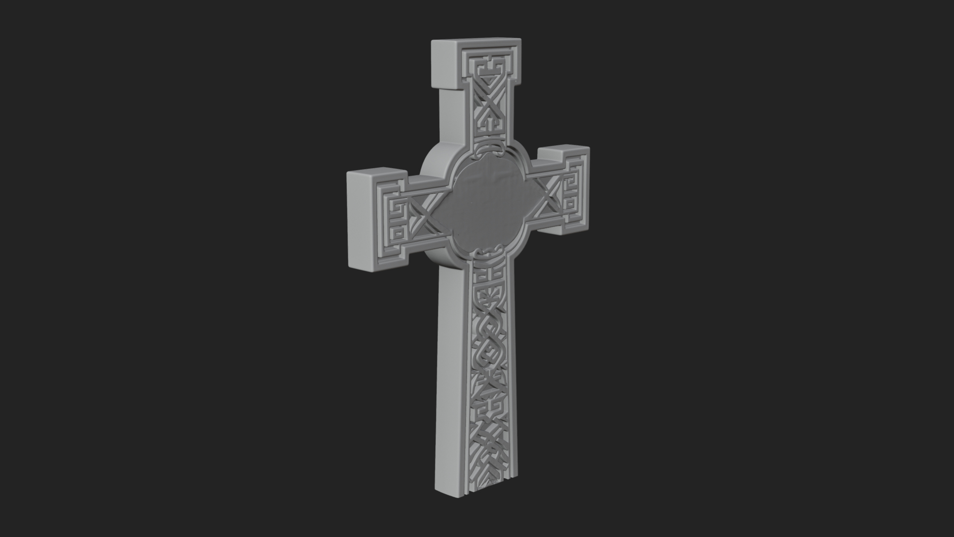 Carved Relief Wall Cross Design 520 3D Print Model 3D Model