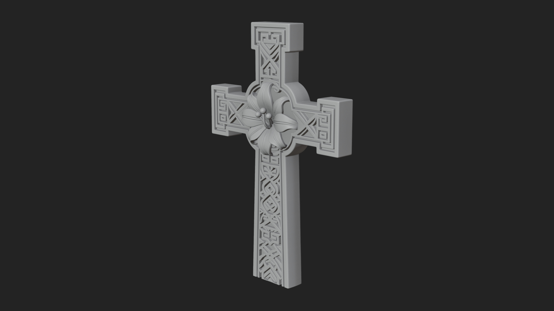Carved Relief Wall Cross Design 520 3D Print Model 3D Model