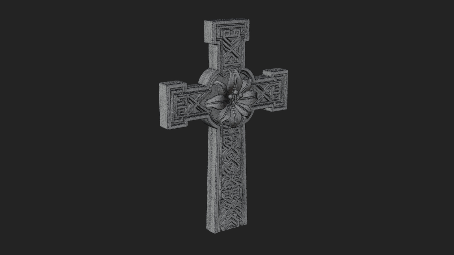 Carved Relief Wall Cross Design 520 3D Print Model 3D Model
