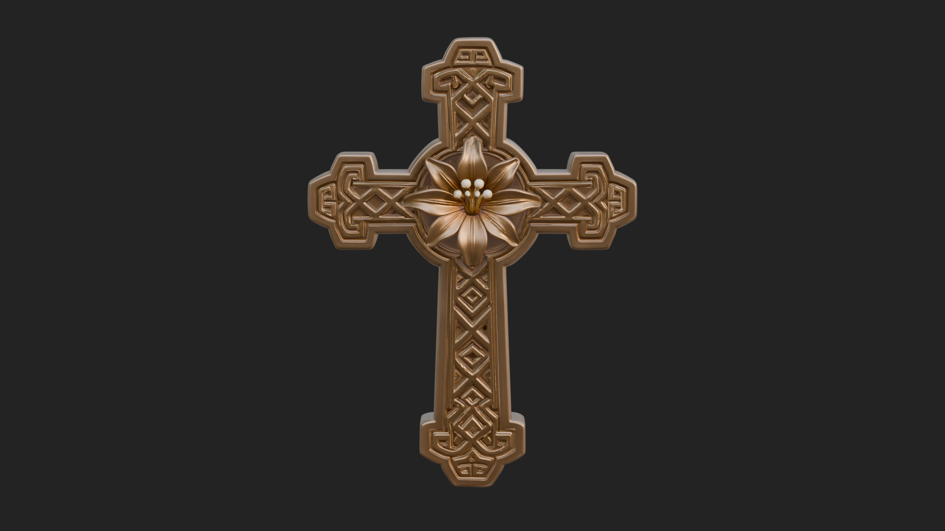 Carved Relief Wall Cross Design 521 3D Print Model 3D Model