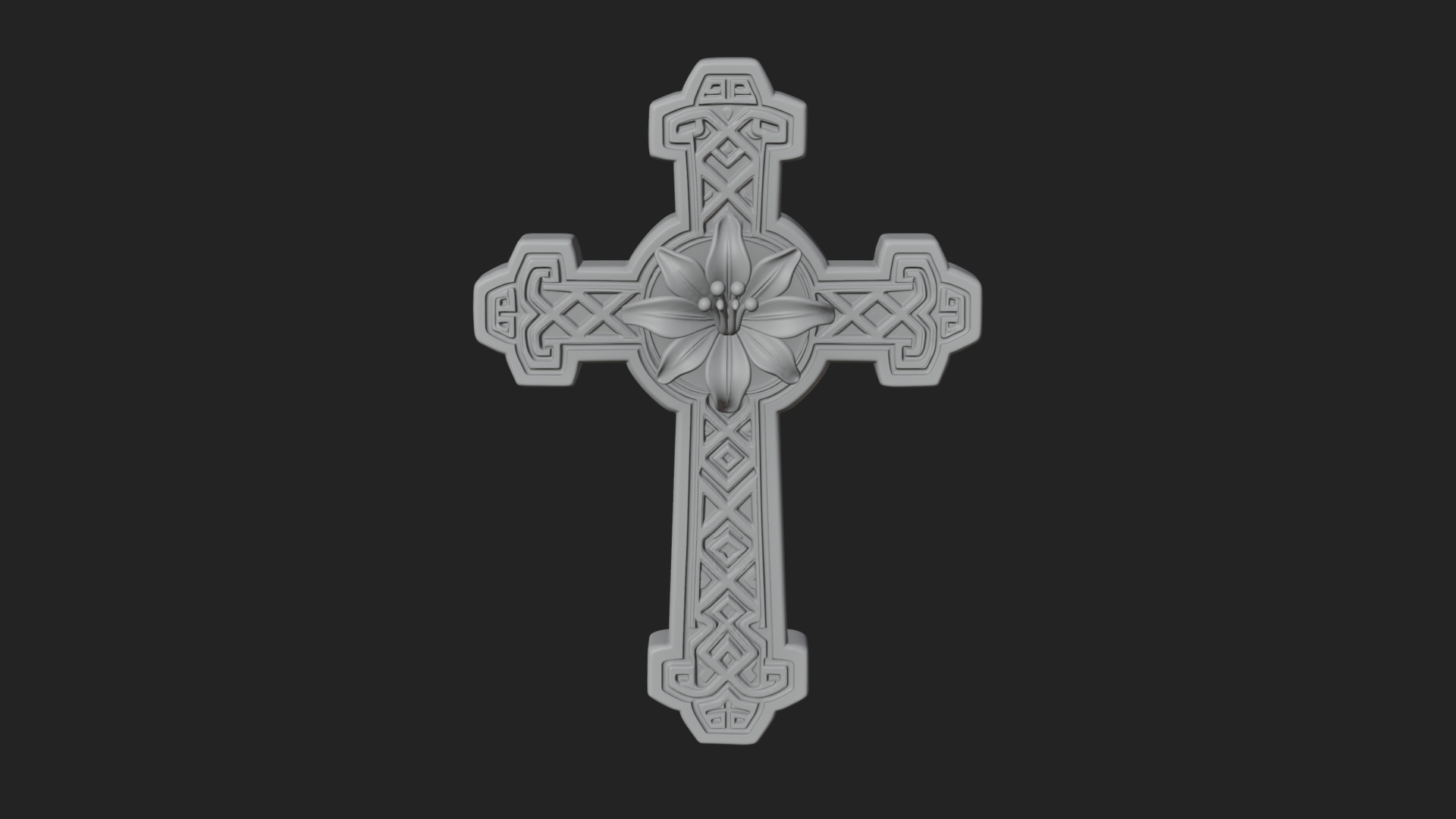 Carved Relief Wall Cross Design 521 3D Print Model 3D Model
