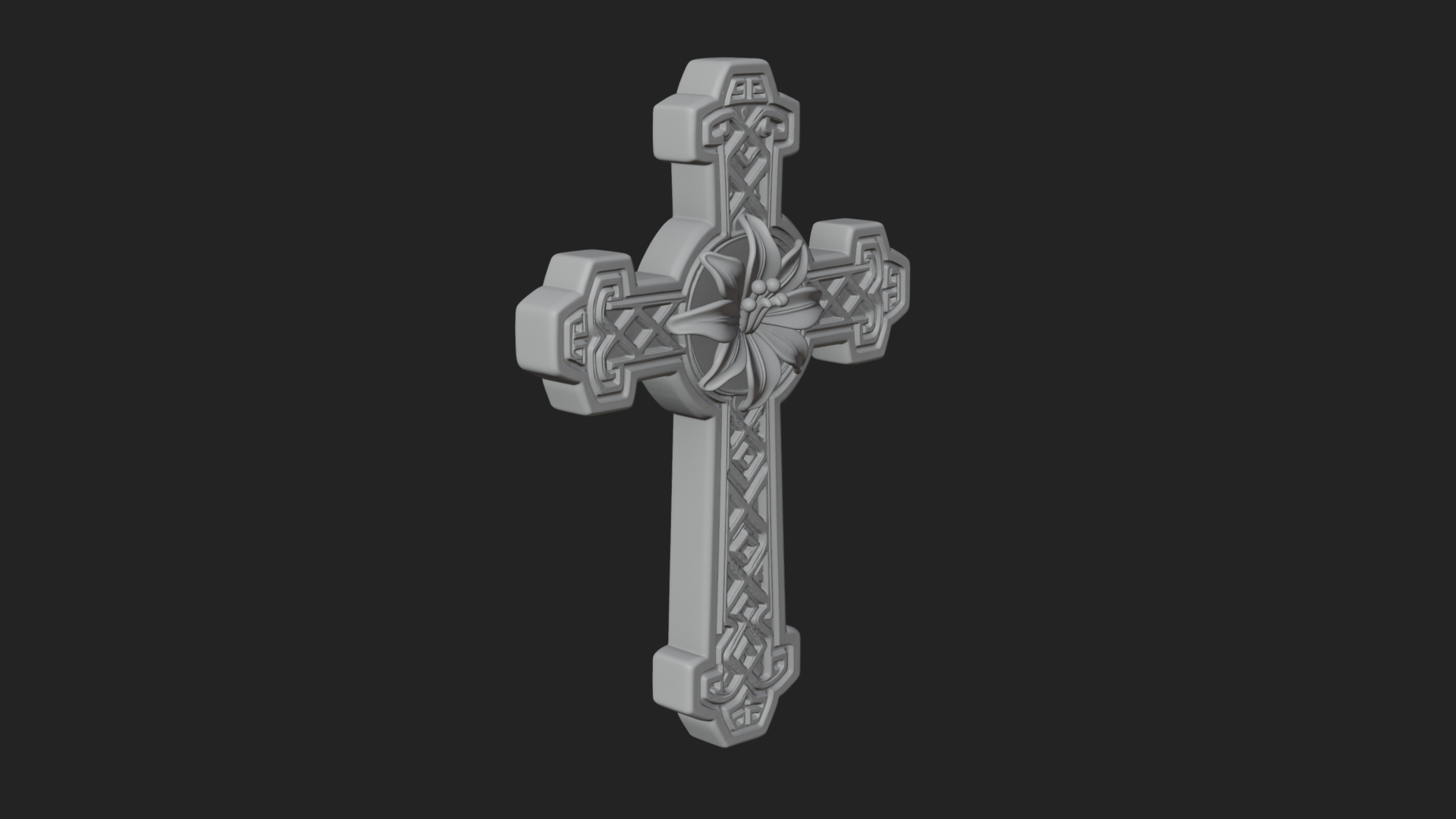 Carved Relief Wall Cross Design 521 3D Print Model 3D Model