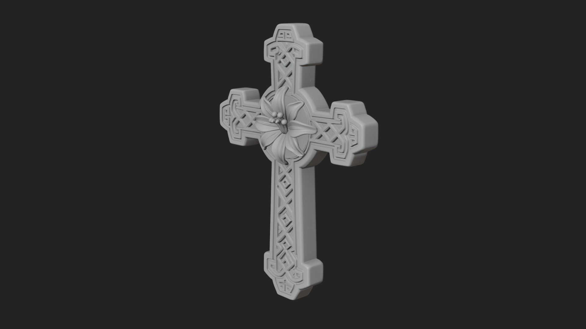 Carved Relief Wall Cross Design 521 3D Print Model 3D Model