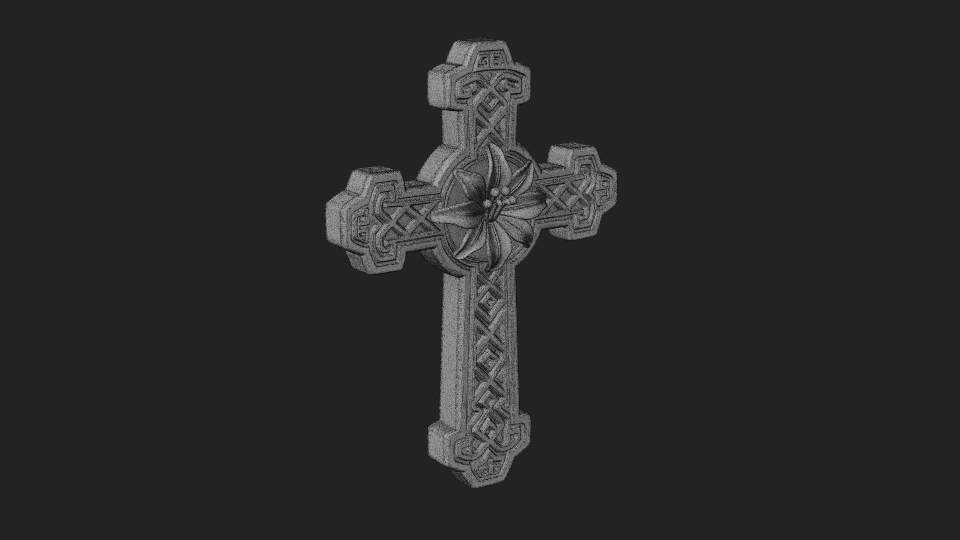 Carved Relief Wall Cross Design 521 3D Print Model 3D Model